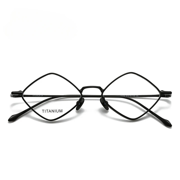 Hewei Unisex Full Rim Diamond Square Titanium Eyeglasses 45039