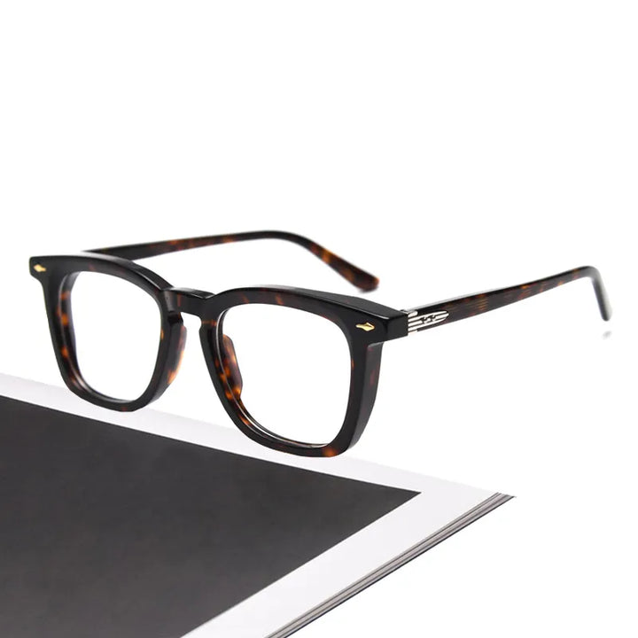 Black Mask Unisex Full Rim Square Acetate Eyeglasses 98624 Full Rim Black Mask