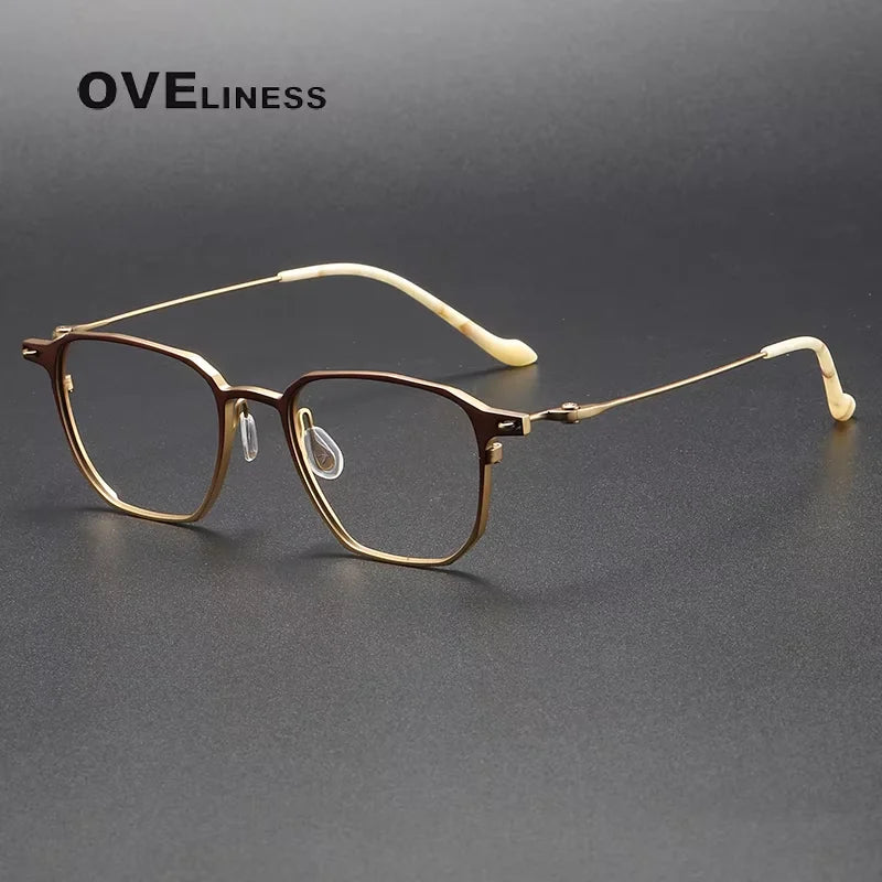 Oveliness Unisex Full Rim Square Titanium Eyeglasses 202317