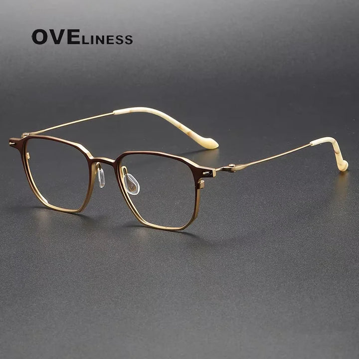 Oveliness Unisex Full Rim Square Titanium Eyeglasses 202317