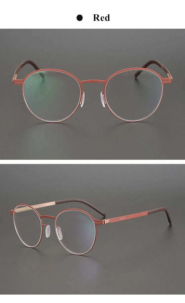 Aimee Women's Full Rim Oval Round Screwless Titanium Eyeglasses 13518