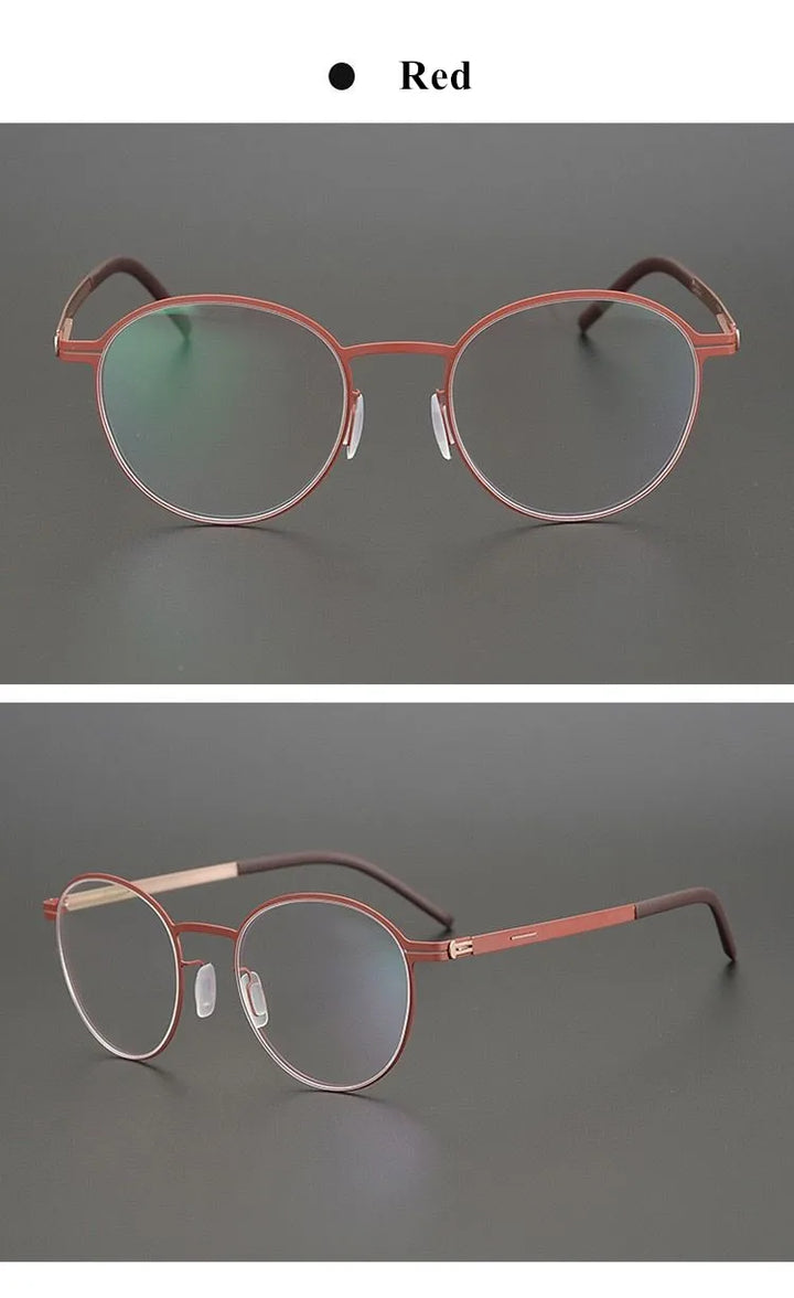 Aimee Women's Full Rim Oval Round Screwless Titanium Eyeglasses 13518