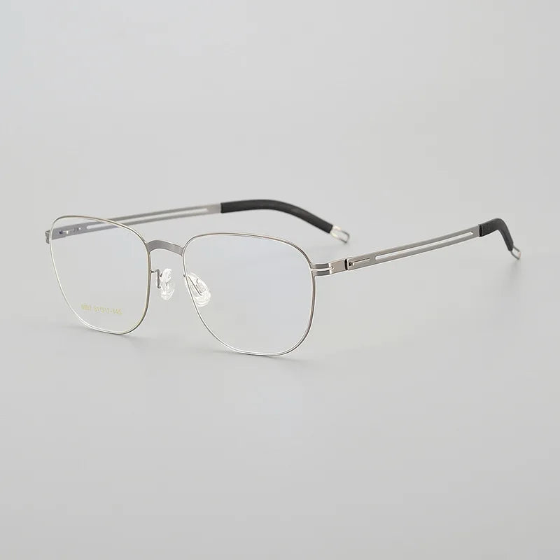 Black Mask Women's Full Rim Square Stainless Steel Eyeglasses Bm6607 Full Rim Black Mask Light Gray