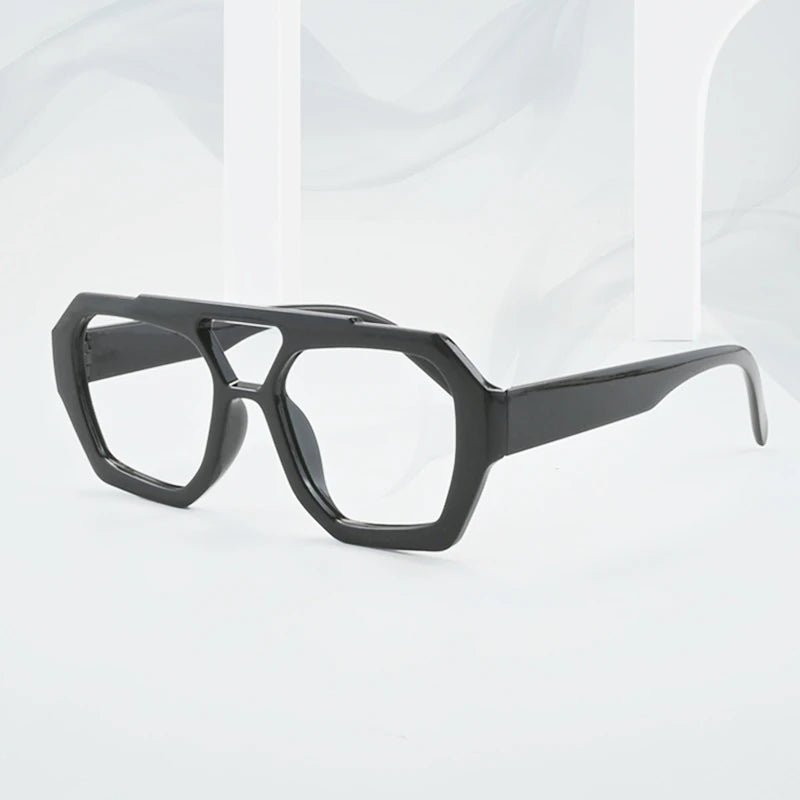 Kocolior Unisex Full Rim Polygon Double Bridge Tr 90 Reading Glasses 220033