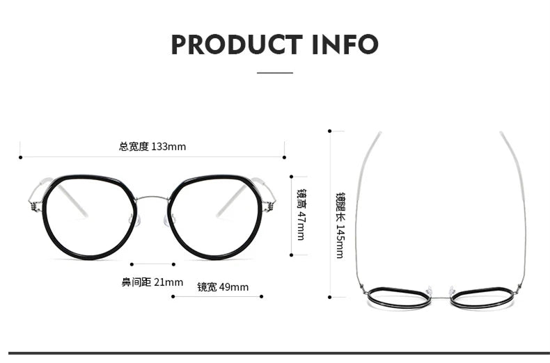 Black Mask Women's Full Rim Polygon Titanium Acetate Eyeglasses Bm6612 Full Rim Black Mask