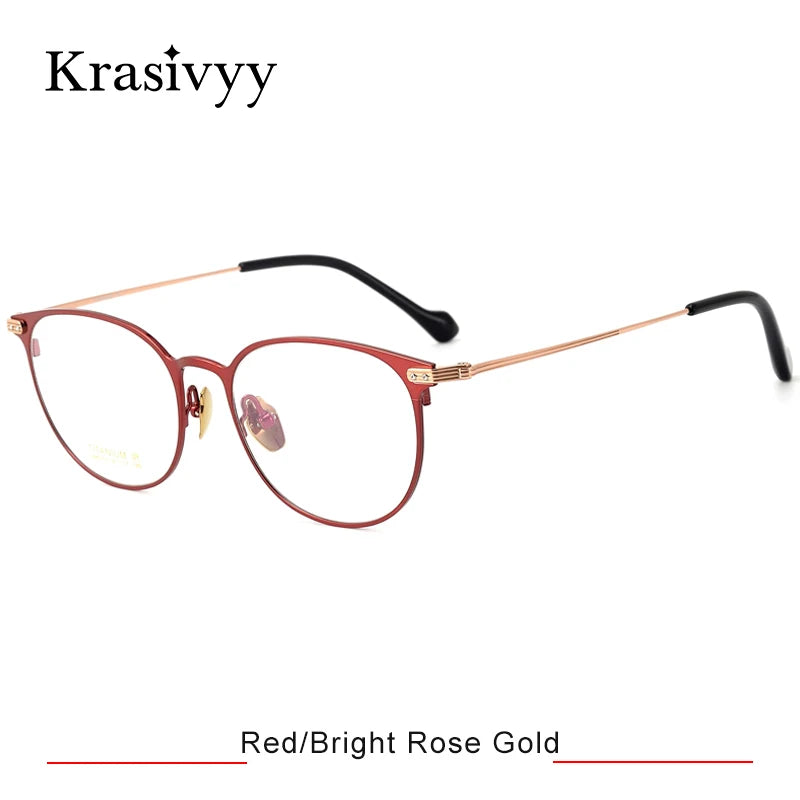 Krasivyy Unisex Full Rim Oval Round Titanium Eyeglasses 315010