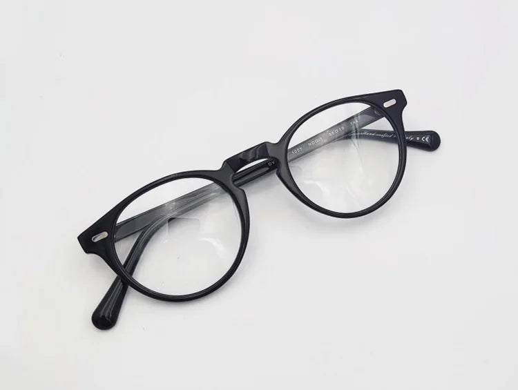 Yujo Unisex Full Rim Round Acetate Eyeglasses 1005 Full Rim Yujo