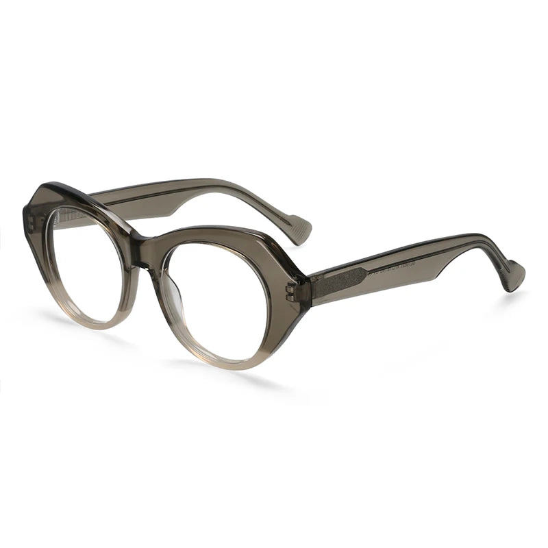 CCspace Unisex Full Rim Oval Eye Acetate Eyeglasses 57204 Full Rim CCspace C1Tea