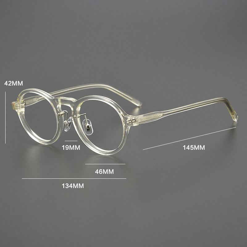 Gatenac Unisex Full Rim Round Acetate Eyeglasses Gxyj1043 Full Rim Gatenac