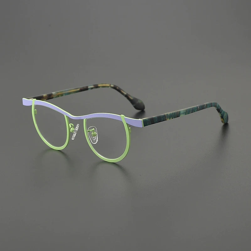 Gatenac Women's Full Rim Oval Acetate Titanium Eyeglasses G85884
