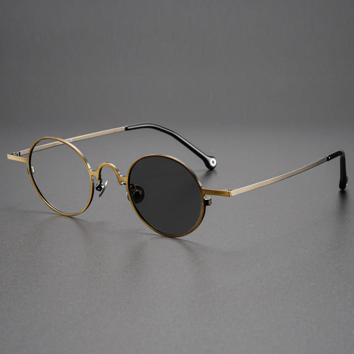 Kocolior Unisex Full Rim Small Round Titanium Hyperopic Reading Glasses K080 Reading Glasses Kocolior