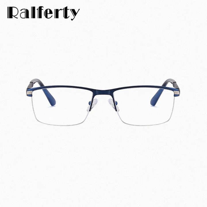 Ralferty Men's Semi Rim Square Alloy Eyeglasses 91342 Semi Rim Ralferty