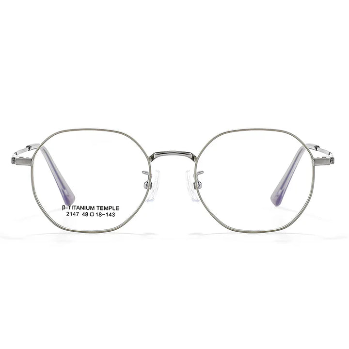 Vicky Women's Full Rim Small Flat Top Polygon Titanium Reading Glasses 2147 Reading Glasses Vicky