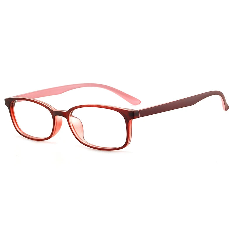 Bclear Unisex Small Full Rim Rectangle Plastic Eyeglasses 1058 Full Rim Bclear Pink red  