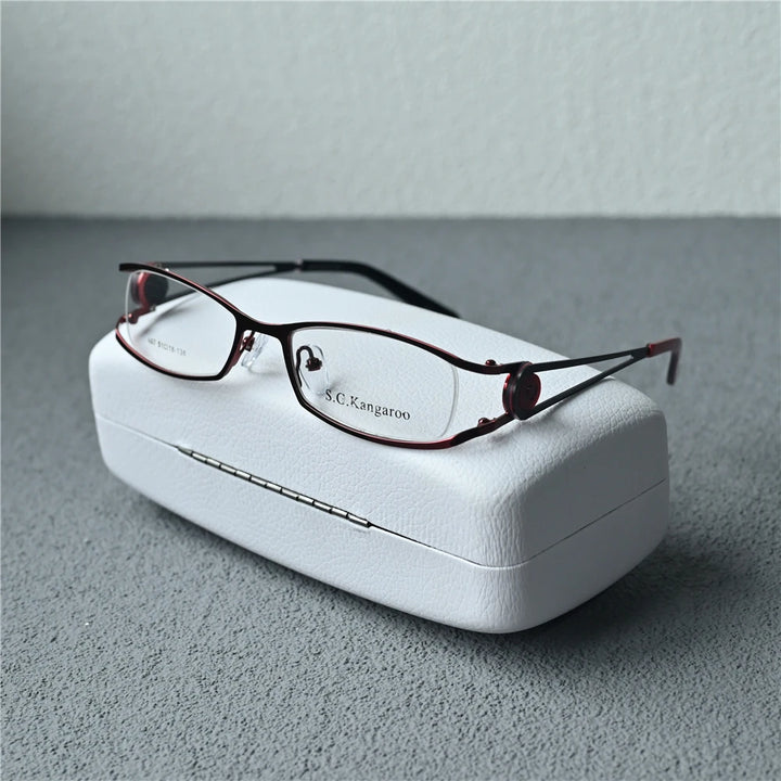 Cubojue Unisex Semi Rim Oval Rectangle Alloy Eyeglasses U607 Semi Rim Cubojue