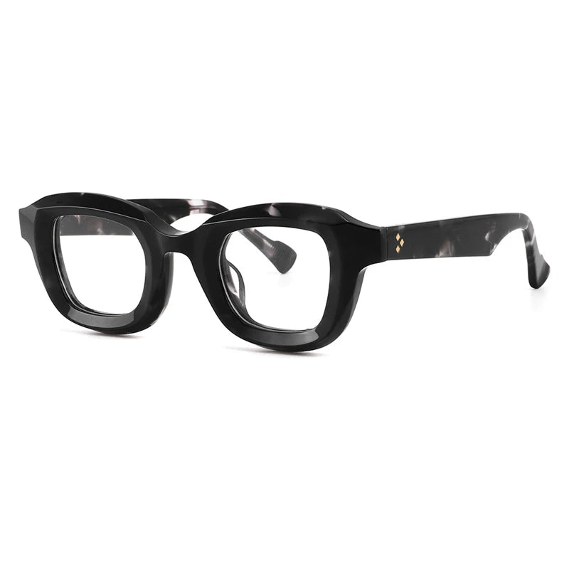 Gatenac Unisex Full Rim Square Acetate Eyeglasses Gxyj1145 Full Rim Gatenac Gray Stripes