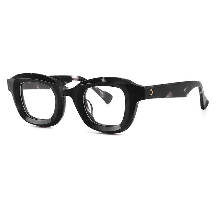 Gatenac Unisex Full Rim Square Acetate Eyeglasses Gxyj1145 Full Rim Gatenac Gray Stripes