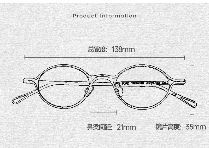 Black Mask Unisex Full Rim Oval Round Titanium Eyeglasses 1039 Full Rim Black Mask