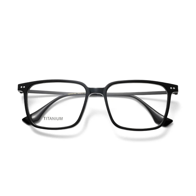 Nobler Unisex Full Rim Square Acetate Titanium Eyeglasses 39697