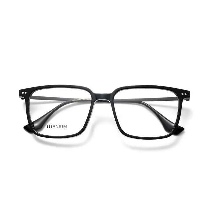 Nobler Unisex Full Rim Square Acetate Titanium Eyeglasses 39697
