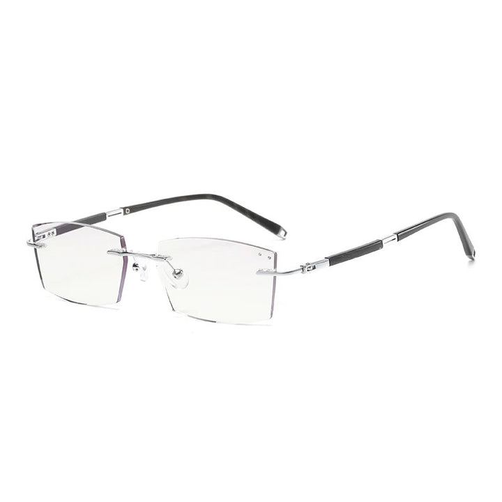 Zirosat Unisex Rimless Square Titanium Eyeglasses Y063 Rimless Zirosat   