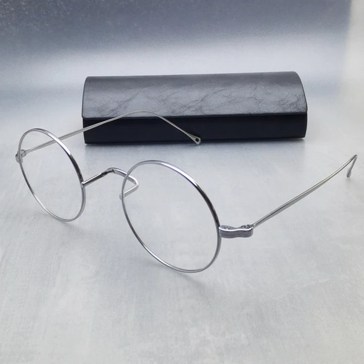 Black Mask Women's Full Rim Round Titanium Eyeglasses 285666