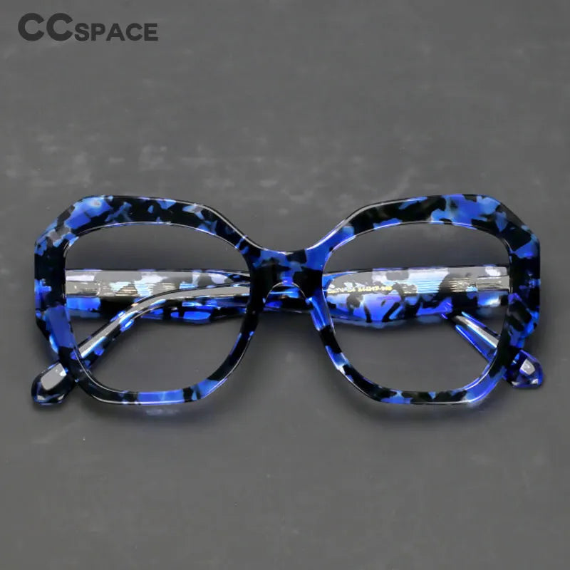 CCspace Women's Full Rim Oversized Square Acetate Hyperopic Reading Glasses R56958 Reading Glasses CCspace