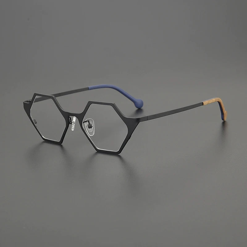 Gatenac Women's Full Rim Polygon Acetate Titanium Eyeglasses G85881