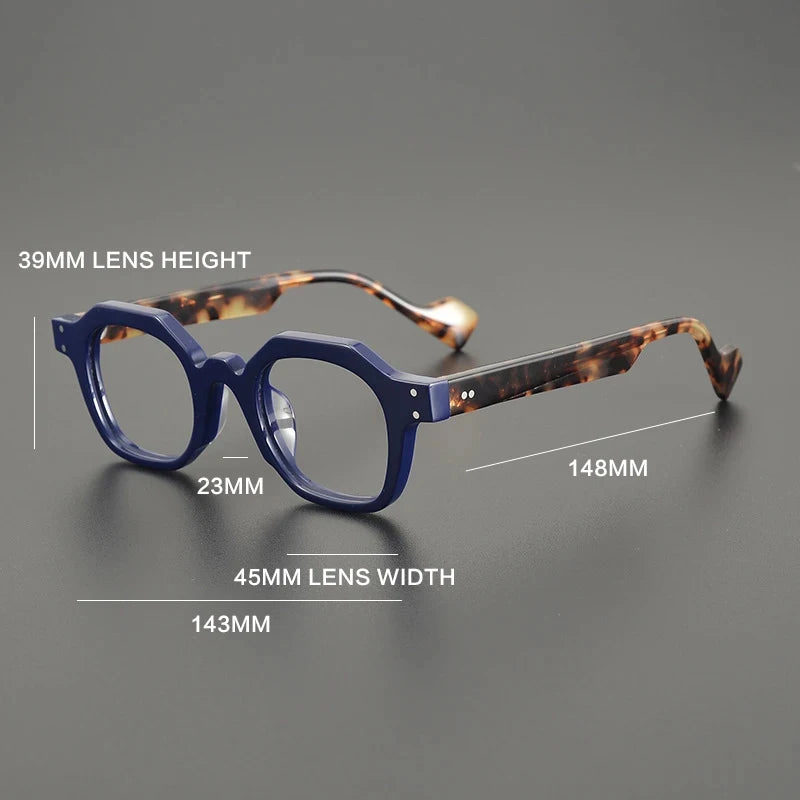 Gatenac Unisex Full Rim Flat Top Square Acetate Eyeglasses Gxyj1162 Full Rim Gatenac