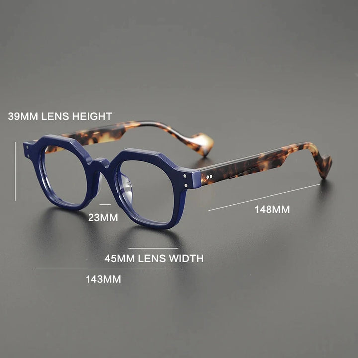 Gatenac Unisex Full Rim Flat Top Square Acetate Eyeglasses Gxyj1162 Full Rim Gatenac