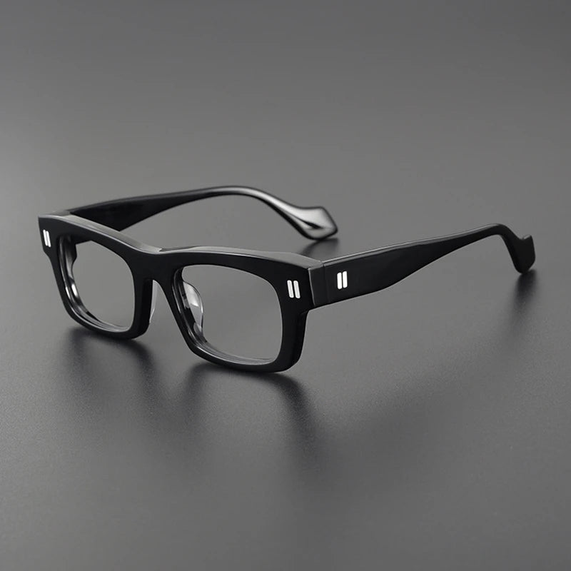 Black Mask Unisex Full Rim Square Acetate Eyeglasses L2037 Full Rim Black Mask Black