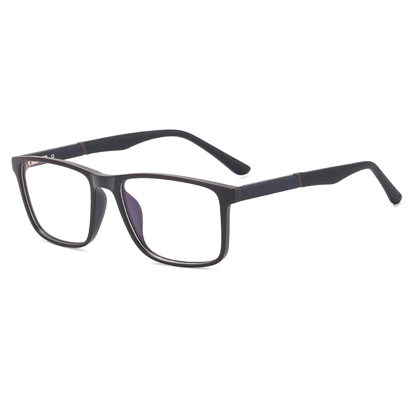 CCspace Unisex Full Rim Square Tr 90 Titanium Eyeglasses 57307 Full Rim CCspace Tea