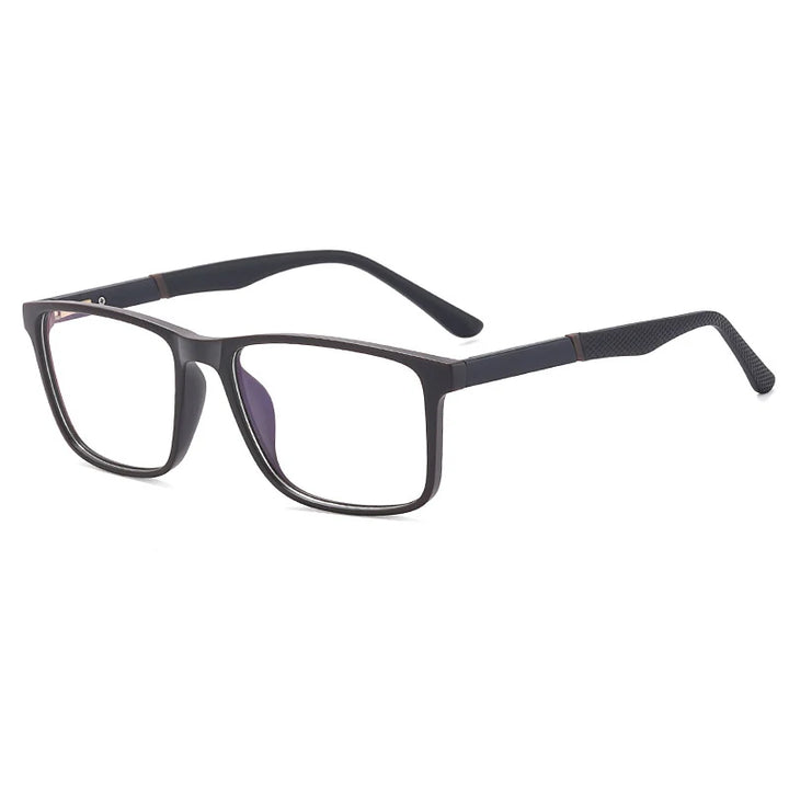 CCspace Unisex Full Rim Square Tr 90 Titanium Eyeglasses 57307 Full Rim CCspace Tea