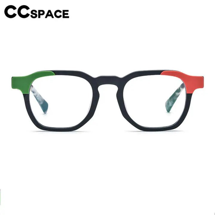 CCspace Unisex Full Rim Square Acetate Eyeglasses 56973 Full Rim CCspace