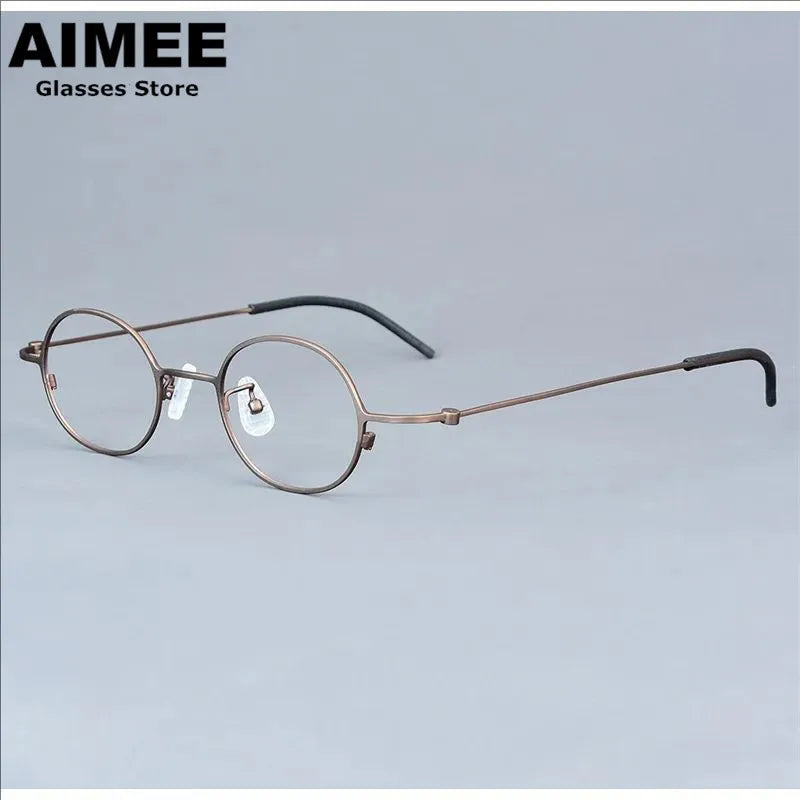 Aimee Unisex Full Rim Round Oval Titanium Eyeglasses 422516