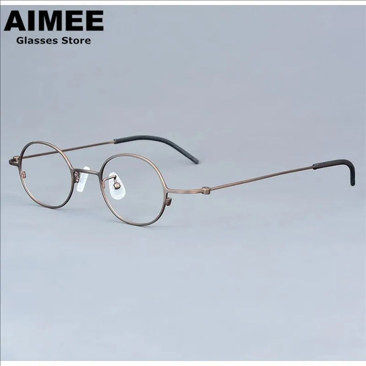 Aimee Unisex Full Rim Round Oval Titanium Eyeglasses 422516