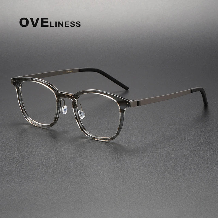 Oveliness Unisex Full Rim Square Titanium Screwless Eyeglasses 1051 Full Rim Oveliness