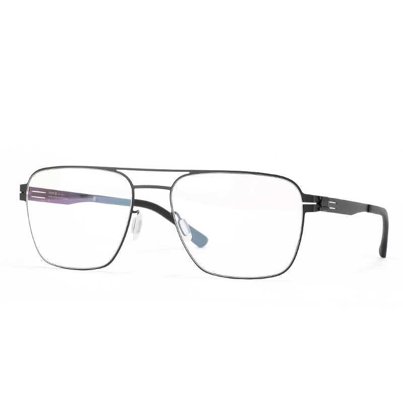 Black Mask Women's Full Rim Square Double Bridge Stainless Steel Eyeglasses Bm001 Full Rim Black Mask