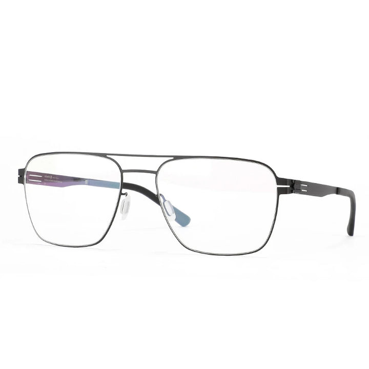 Black Mask Women's Full Rim Square Double Bridge Stainless Steel Eyeglasses Bm001 Full Rim Black Mask
