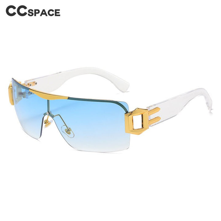 CCspace Unisex Rimless Oversized Square Tr 90 One Lens UV400 Sunglasses 56326 Sunglasses CCspace Sunglasses