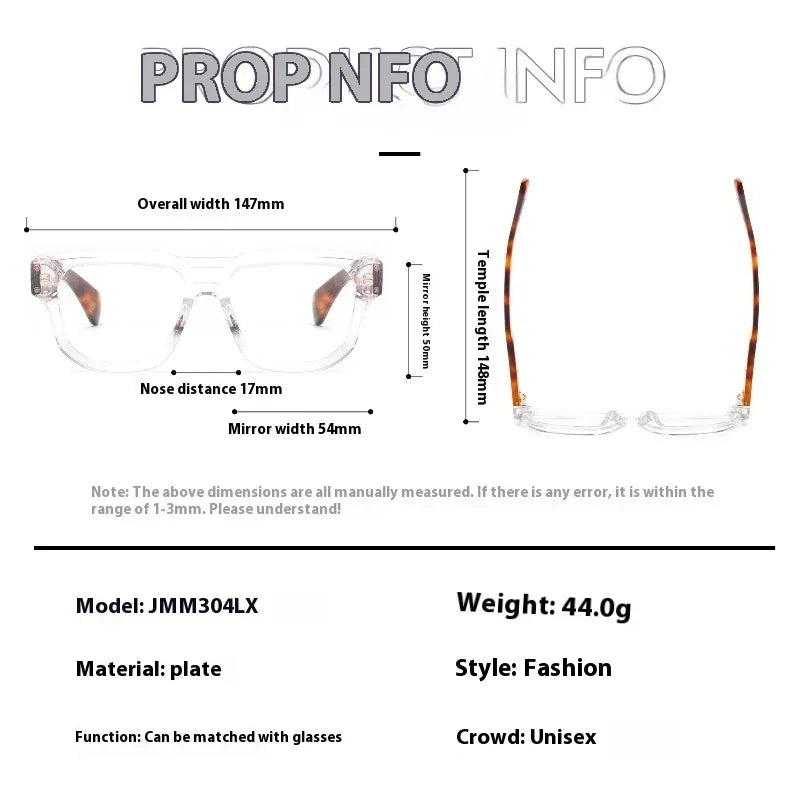 Muzz Unisex Full Rim Square Brow Line Thick Acetate Eyeglasses 416304