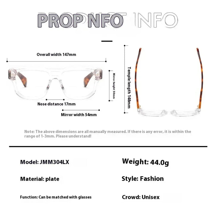 Muzz Unisex Full Rim Square Brow Line Thick Acetate Eyeglasses 416304