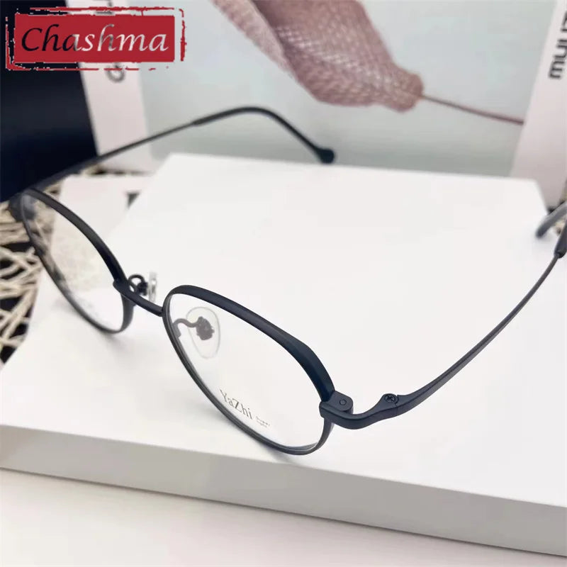 Chashma Ottica Unisex Full Rim Round Titanium Eyeglasses 5050 Full Rim Chashma Ottica   