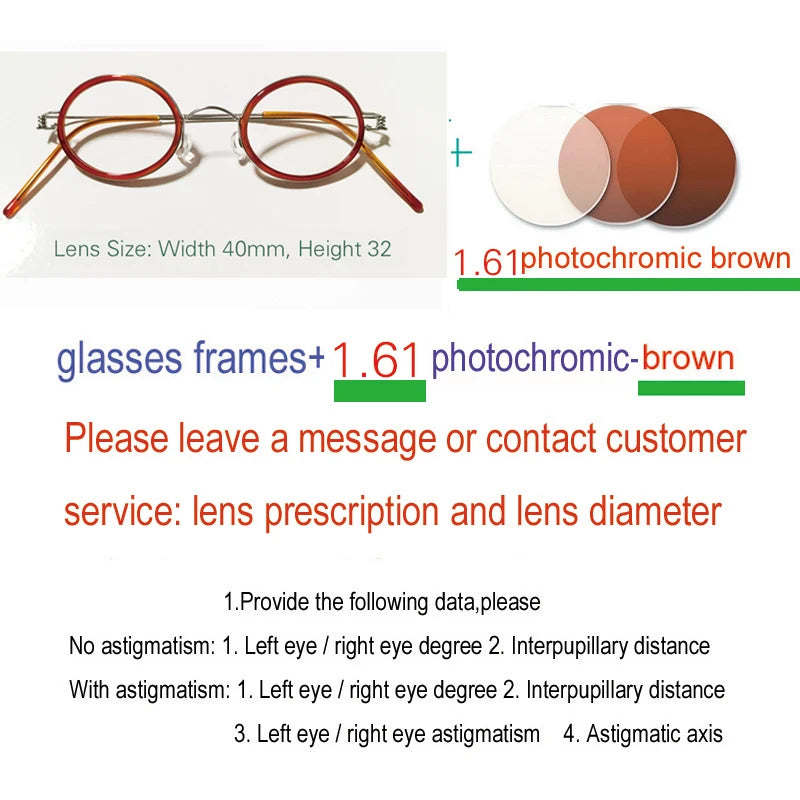 Yujo Unisex Full Rim Oval Steel Acetate Custom Eyeglasses 61432