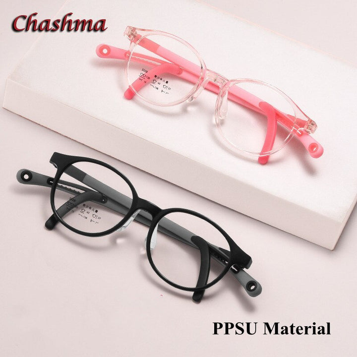 Chashma Unisex Children's Full Rim Round Tr 90 Titanium Eyeglasses 5028 Full Rim Chashma