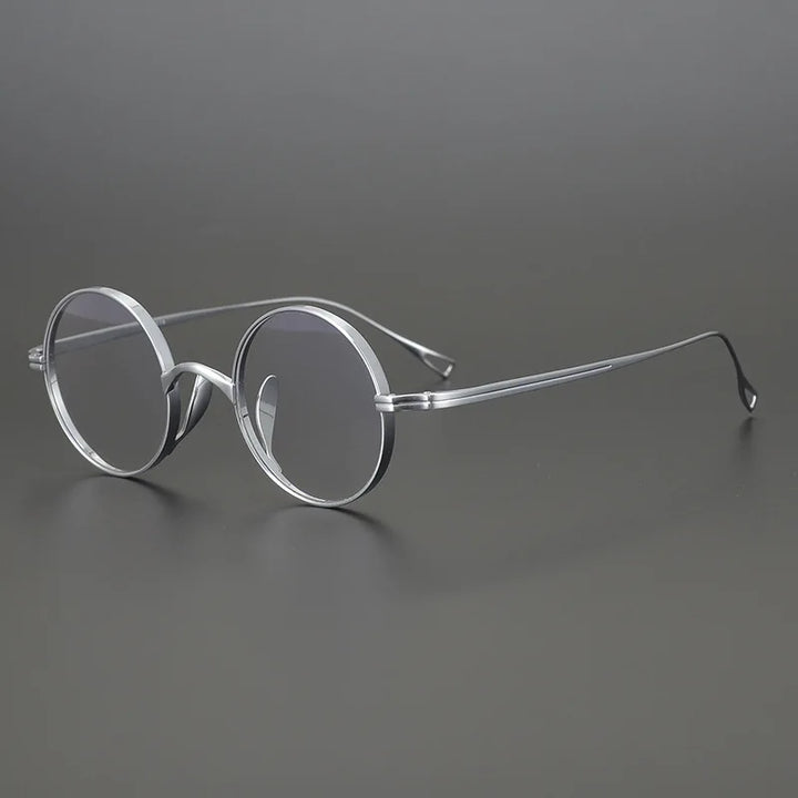 Black Mask Unisex Full Rim Round Titanium Eyeglasses 63199