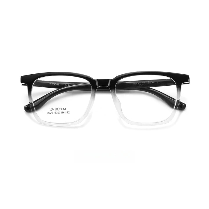 Yimaruli Unisex Full Rim Square Plastic Eyeglasses 5520 Full Rim Yimaruili Eyeglasses Black Gradient White