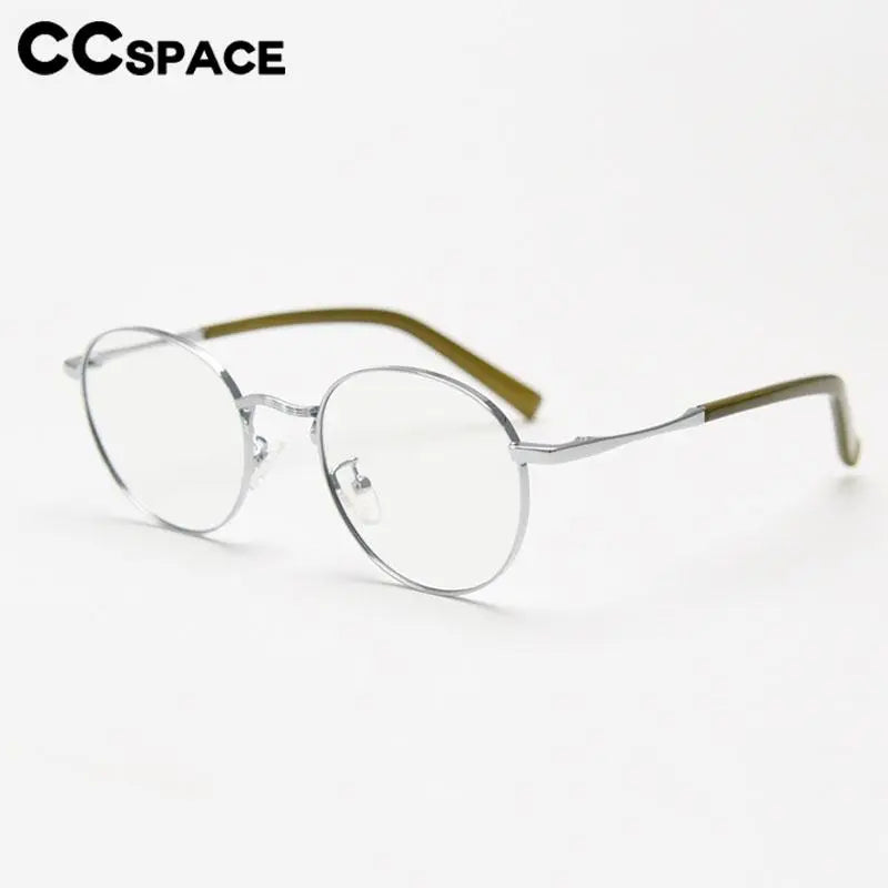 CCspace Unisex Full Rim Round Alloy Eyeglasses 56836 Full Rim CCspace