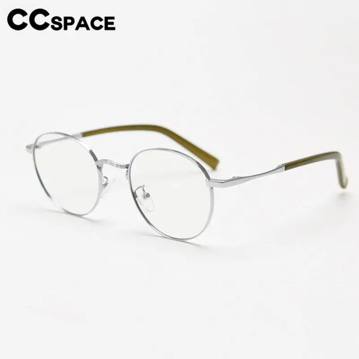CCspace Unisex Full Rim Round Alloy Eyeglasses 56836 Full Rim CCspace