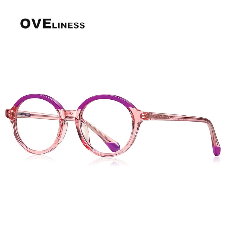 Oveliness Youth Unisex Full Rim Round Tr 90 Eyeglasses R0214 Full Rim Oveliness C6  